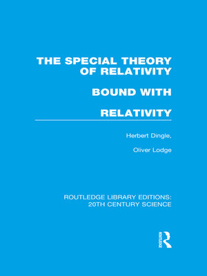 cover image of The Special Theory of Relativity bound with Relativity